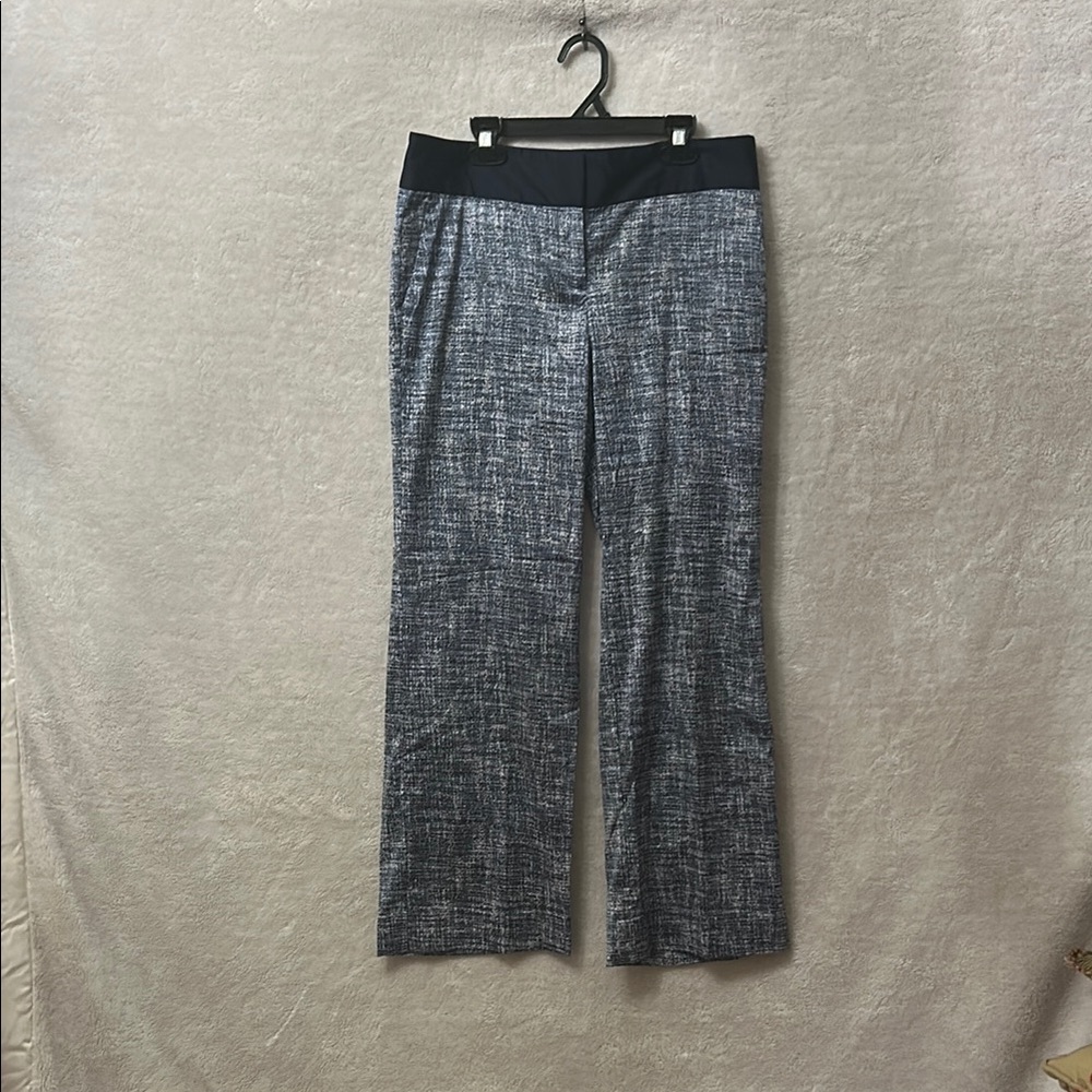 Ann Taylor Blue and White Flowy Boot Cut & Flare Pants